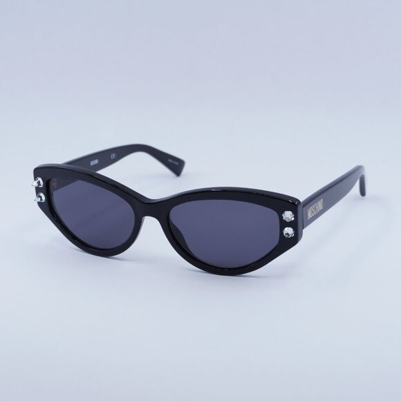 Moschino MOS109/S 0807 IR Sunglasses Black Cat Eye Frame, Grey Lenses main image 9